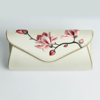 Buddhist Blessing Magnolia Su Embroidery Wedding Shopping Purse Handbag Crossbody Bag