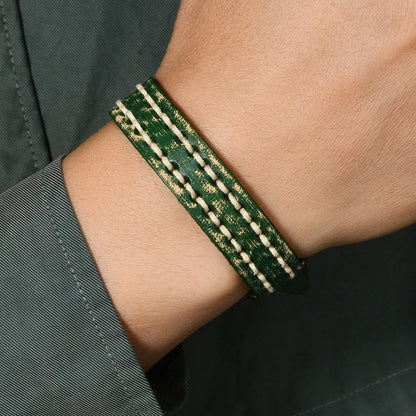 Buddhist Blessing Vintage Leather Adjustable Buckle Strengthen Bracelet