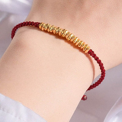 Buddhist Blessing 999 Gold Small Gold Pieces Design Handmade Protection Braided Rope Bracelet