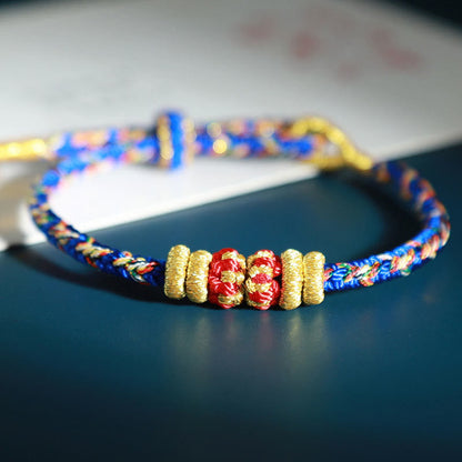 Buddhist Blessing Chinese Zodiac Natal Buddhist Blessing Colorful Strings Luck Bracelet