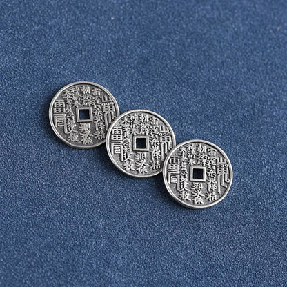 Buddhist Blessing 925 Sterling Silver Coin Protection Braided Bracelet Anklet