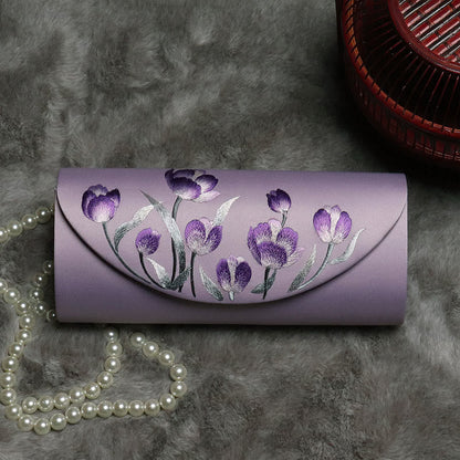 Buddhist Blessing Plum Bossom Tulip Su Embroidery Wedding Shopping Purse Handbag Crossbody Bag