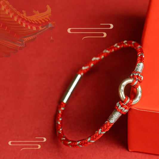 Buddhist Blessing Red String 925 Sterling Silver Safe Luck Bracelet