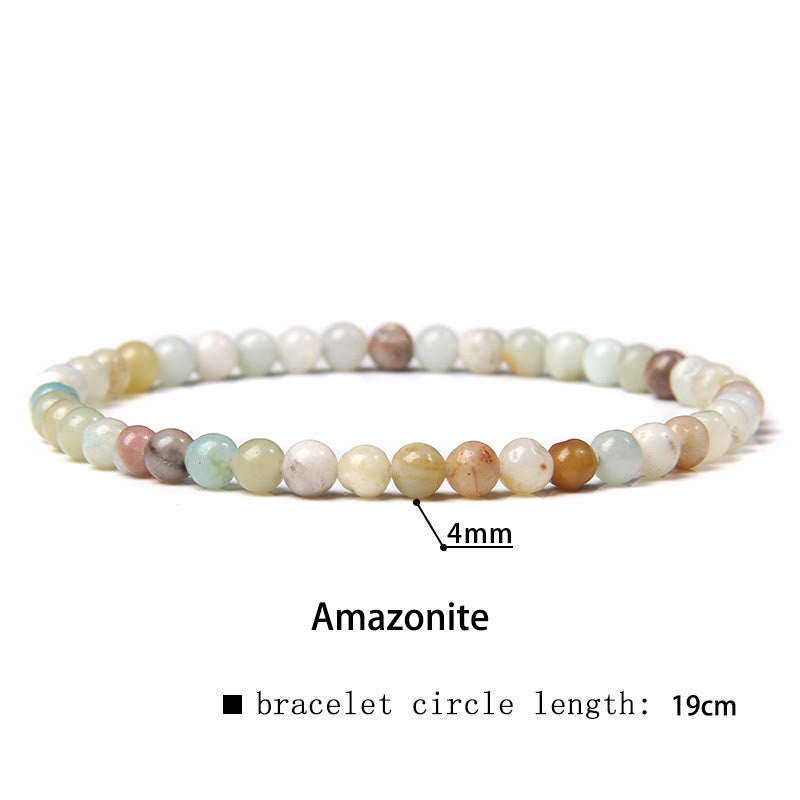 Buddhist Blessing 4mm Various Stone Crystal Mini Beads Healing Bracelet