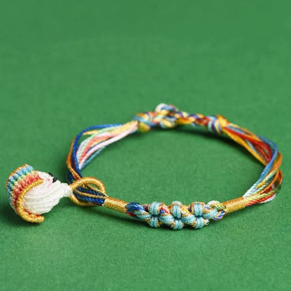 Buddhist Blessing Colorful Rope Peach Blossom Knot Zongzi Braided Bracelet