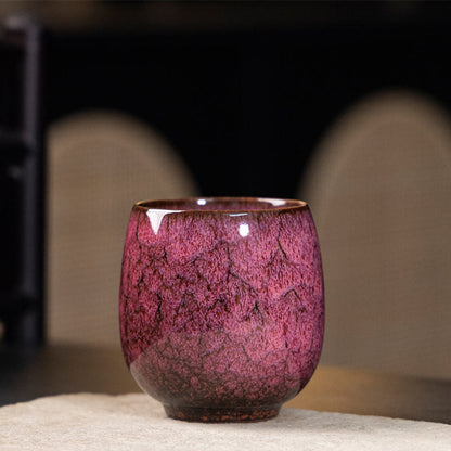 Buddhist Blessing Handmade Small Chinese Jianzhan Kiln Change Ceramic Teacup Kung Fu Tea Cup 150ml