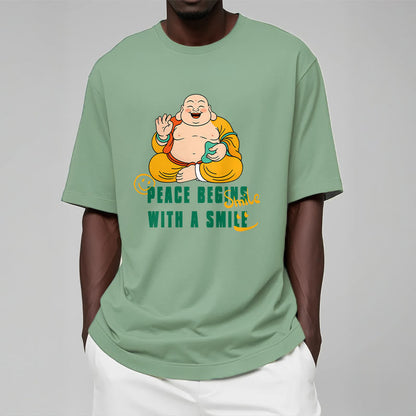 Buddhist Blessing Peace Begins With A Smile Tee T-shirt
