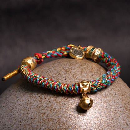 Buddhist Blessing Tibetan Om Mani Padme Hum Carved Zakiram Goddess of Wealth Charm Amulet Bracelet