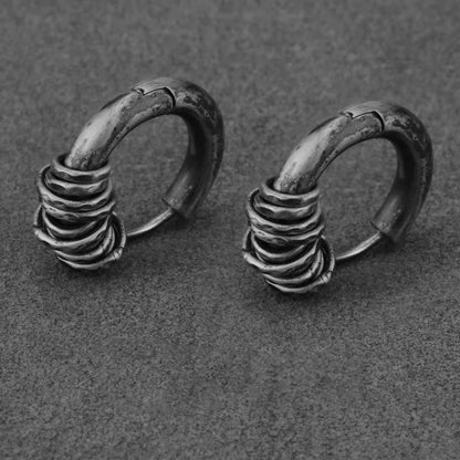 Buddhist Blessing 925 Sterling Silver Hand-hammered Protection Earrings
