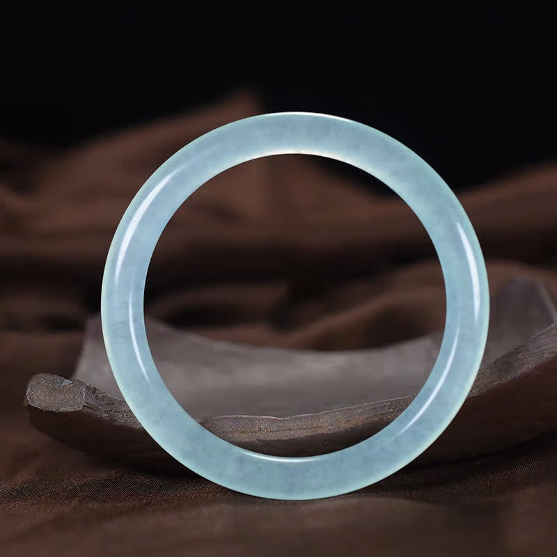 Buddhist Blessing Blue Chalcedony Emotional Balance Energy Bracelet Bangle