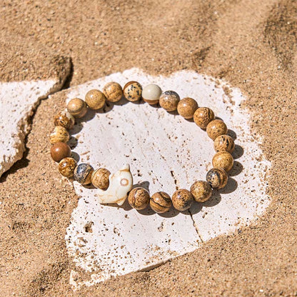 Buddhist Blessing Natural Various Stones Dolphin Spiritual Balance Bracelet