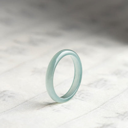 Buddhist Blessing Natural Jade Prosperity Luck Ring