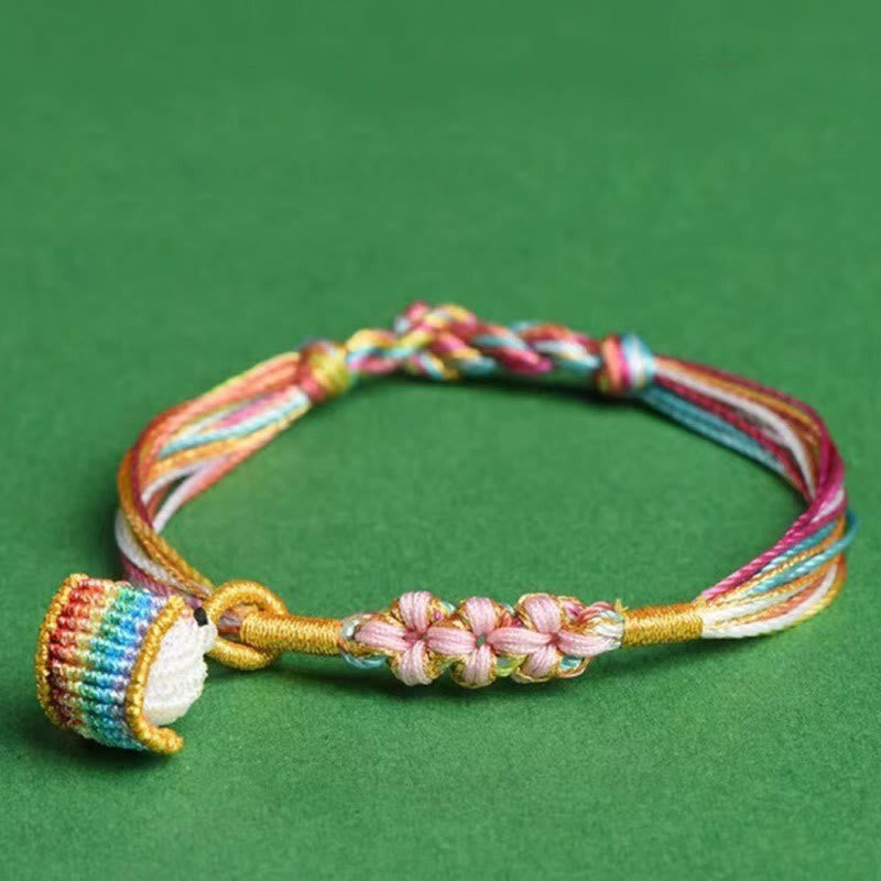 Buddhist Blessing Colorful Rope Peach Blossom Knot Zongzi Braided Bracelet