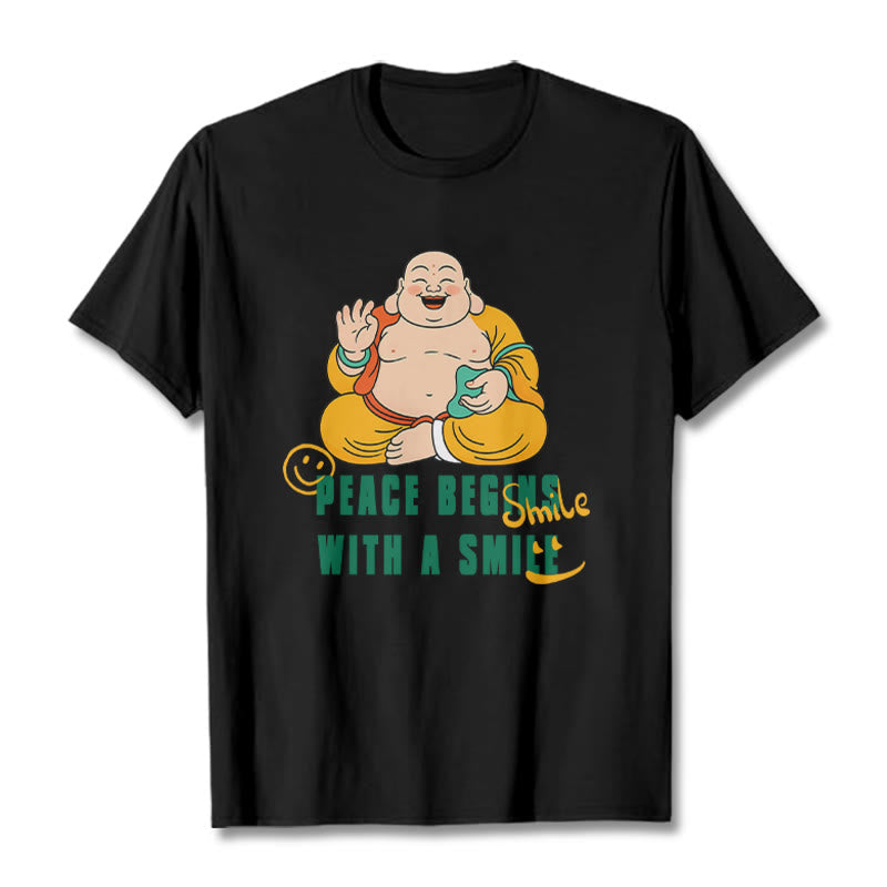 Buddhist Blessing Peace Begins With A Smile Tee T-shirt