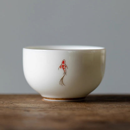 Buddhist Blessing Koi Fish Teacup Kung Fu Tea Cup
