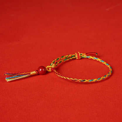 Buddhist Blessing Colorful String Cinnabar Concentration Bracelet