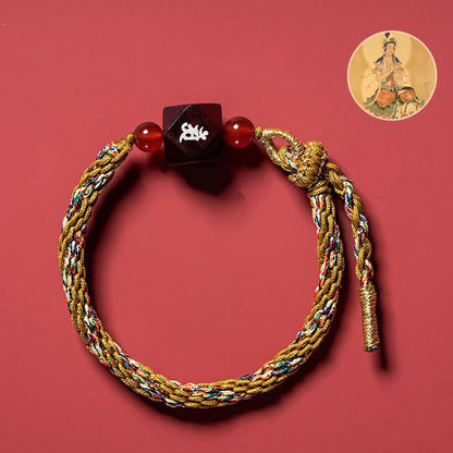 Buddhist Blessing Chinese Zodiac Natal Buddha Small Leaf Red Sandalwood Red String Protection Bracelet