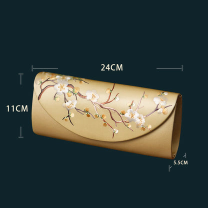 Buddhist Blessing Plum Bossom Tulip Su Embroidery Wedding Shopping Purse Handbag Crossbody Bag