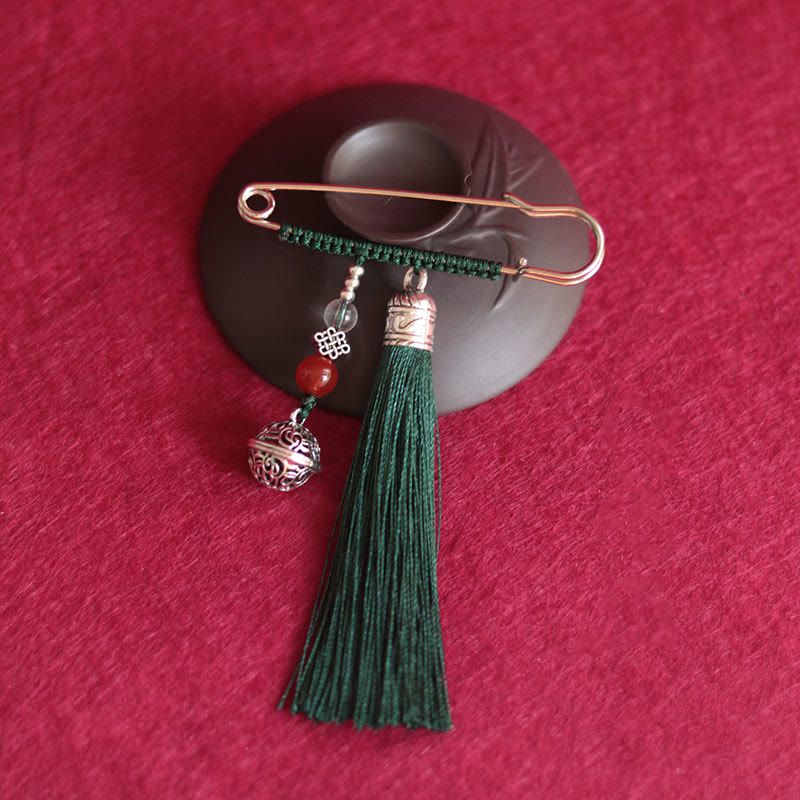 Buddhist Blessing Retro Bell Tassels Brooch