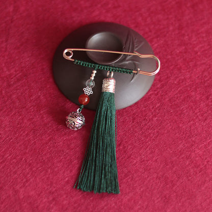 Buddhist Blessing Retro Bell Tassels Brooch
