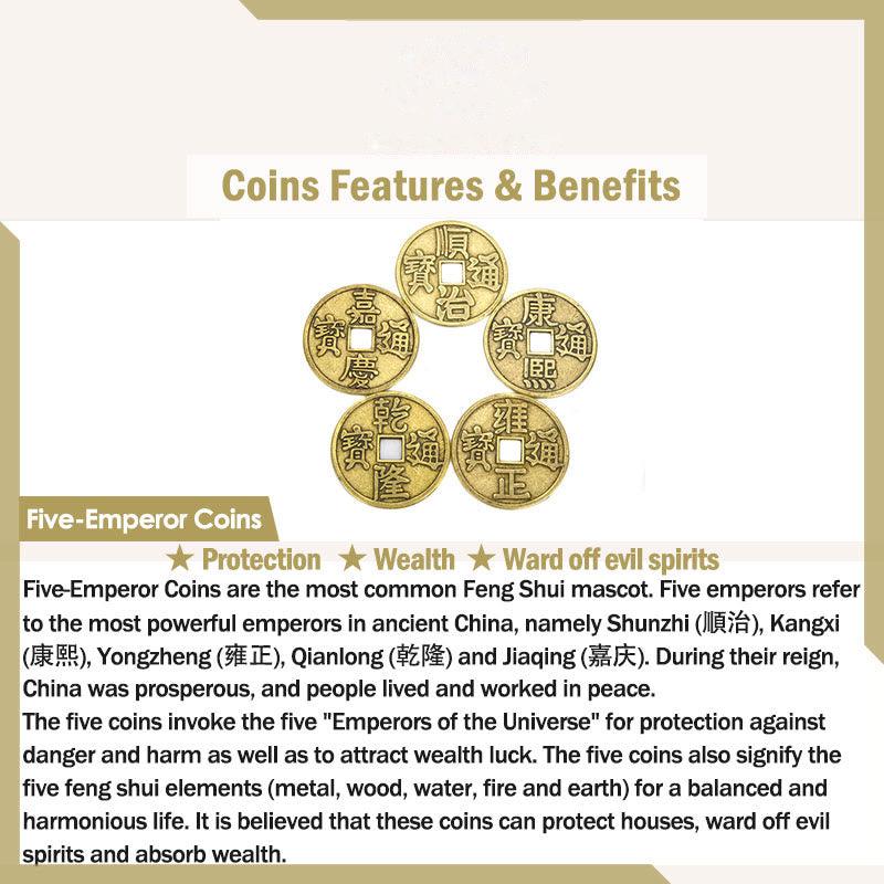 Buddhist Blessing 925 Sterling Silver Five Emperor Coins Red String Protection Luck Braided Bracelet Anklet