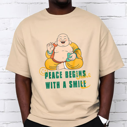 Buddhist Blessing Peace Begins With A Smile Tee T-shirt