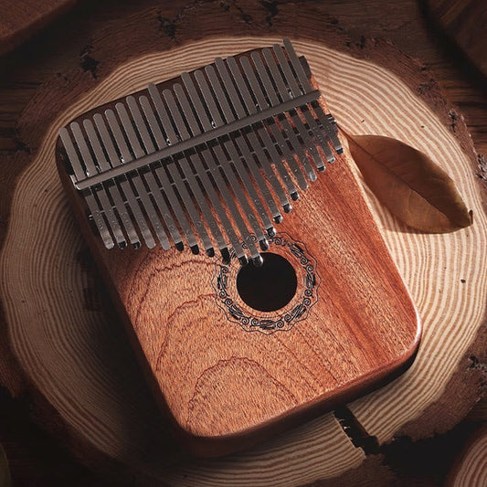 Buddhist Blessing 21 Keys Kalimba Thumb Piano Yellow Sandalwood Portable Finger Piano