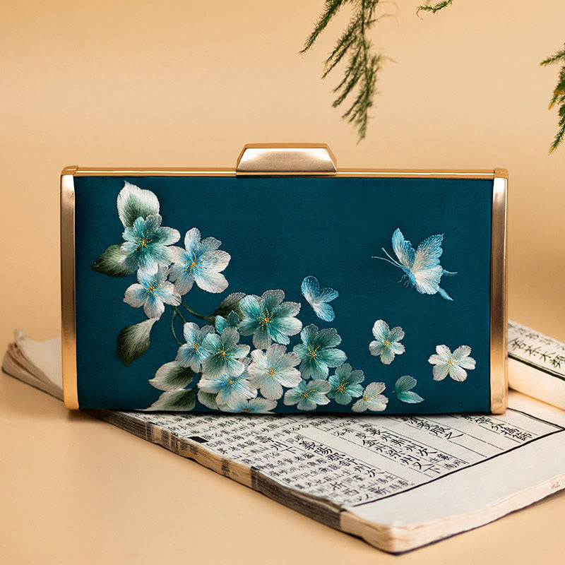 Buddhist Blessing Carnation Peony Begonia Su Embroidery Wedding Shopping Purse Handbag Crossbody Bag