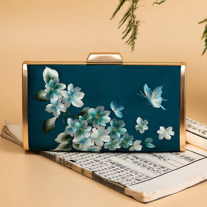 Buddhist Blessing Carnation Peony Begonia Su Embroidery Wedding Shopping Purse Handbag Crossbody Bag