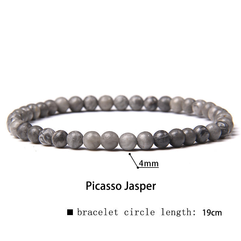 Buddhist Blessing 4mm Various Stone Crystal Mini Beads Healing Bracelet