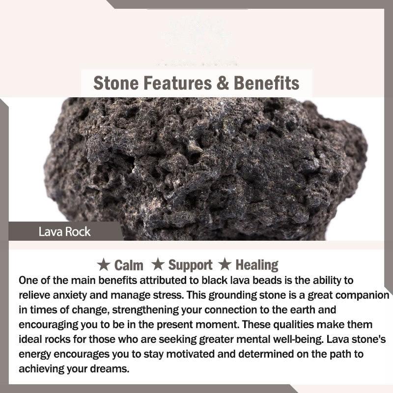Buddhist Blessing Natural Lava Rock Om Mani Padme Hum Dorje Vajra Healing Bracelet