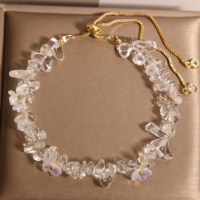 Buddhist Blessing Various Gravel Crystals White Crystal Blue Crystal Protection Bracelet