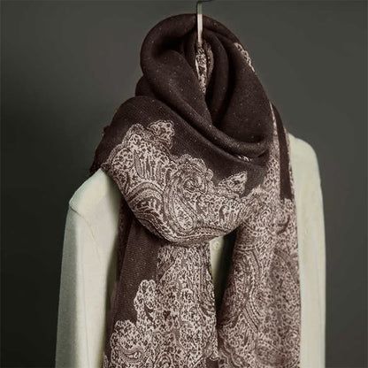 Buddhist Blessing Tibetan Cashew Jacquard Colorful Flower Print Tassels Shawl Fall Winter Soft Warm Scarf Wrap