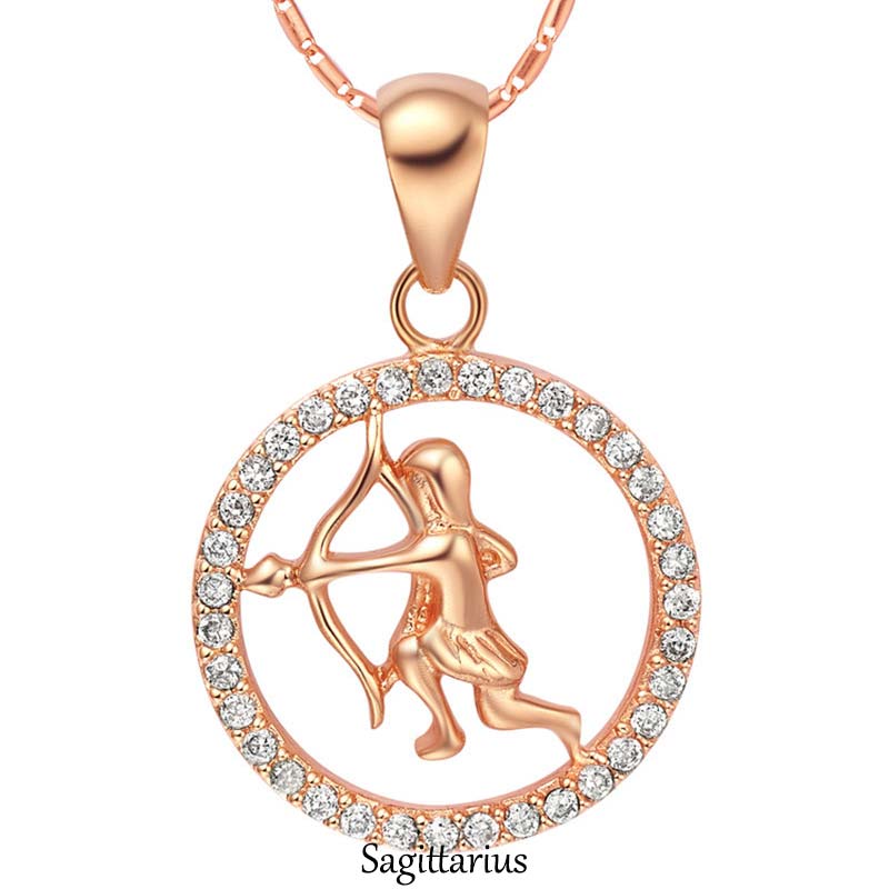 12 Constellations of the Zodiac Rhinestone Luck Necklace Chain Pendant (Extra 30% Off | USE CODE: FS30)