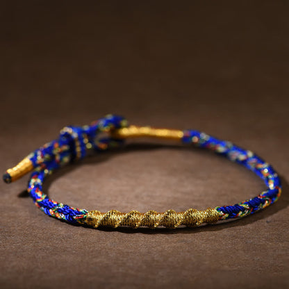 Buddhist Blessing Handmade Chinese Zodiac Natal Buddhist Blessing Luck Strength Braided Rope Bracelet