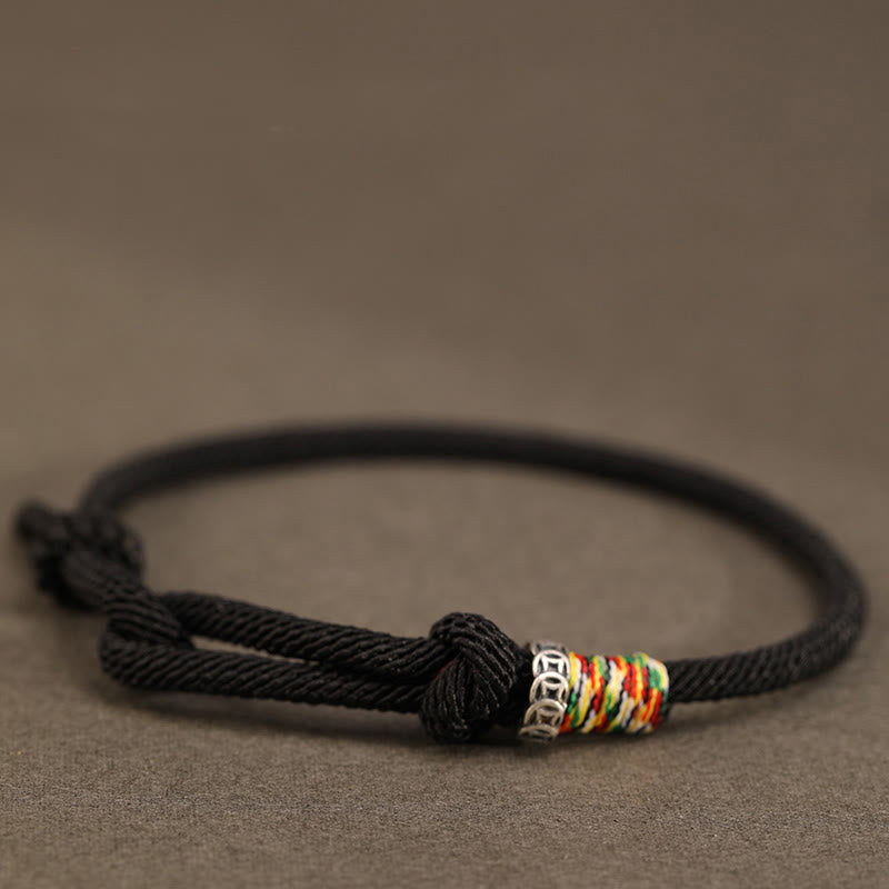 Buddhist Blessing Red String 925 Sterling Silver 999 Sterling Silver Coin Luck Bracelet