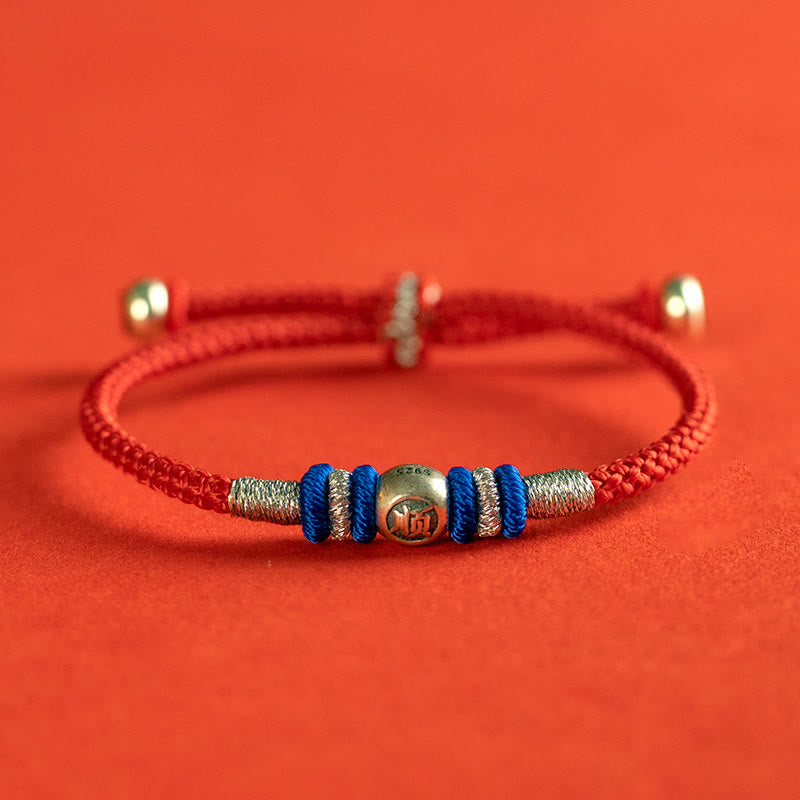 Buddhist Blessing Red String Chinese Characters Protection Bracelet
