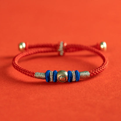 Buddhist Blessing Red String Chinese Characters Protection Bracelet