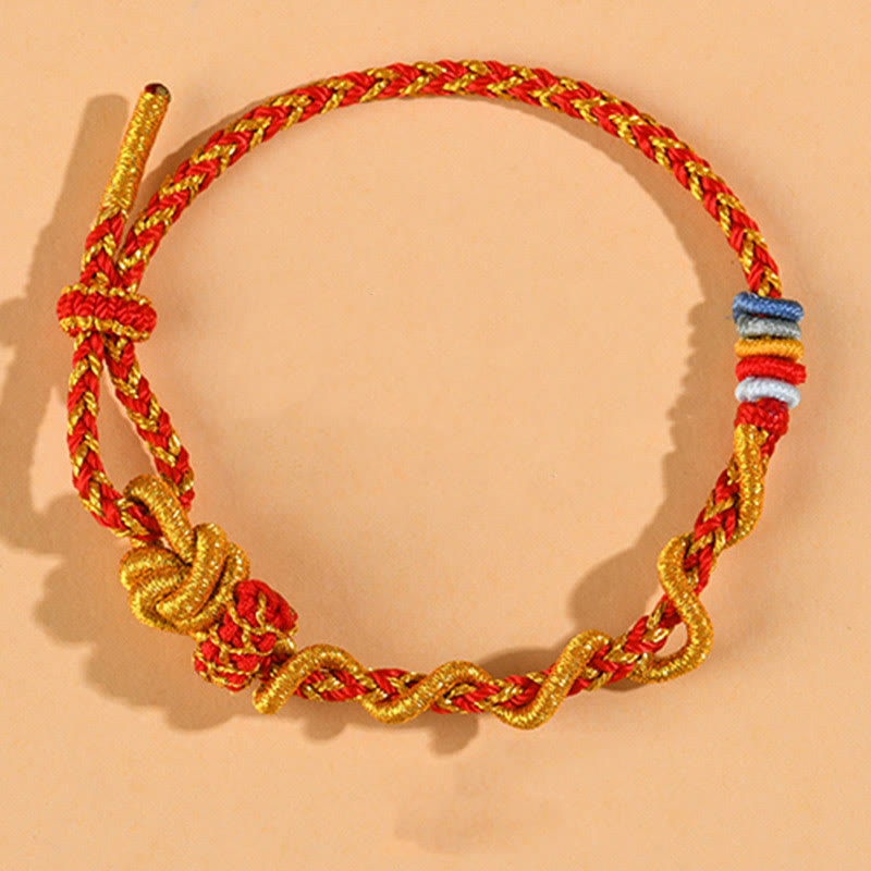 Buddhist Blessing Colorful String Snake Dragon Year of the Snake Luck Bracelet