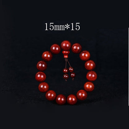 Buddhist Blessing Tibetan Small Leaf Red Sandalwood Balance Bracelet