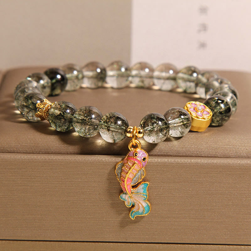 Buddhist Blessing Green Phantom Koi Fish Lucky Bracelet