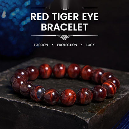 Buddhist Blessing Natural Tiger Eye Healing Bead Bracelet
