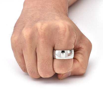 Buddhist Blessing Tibetan Seal Heart Sutra Titanium Steel Balance Ring