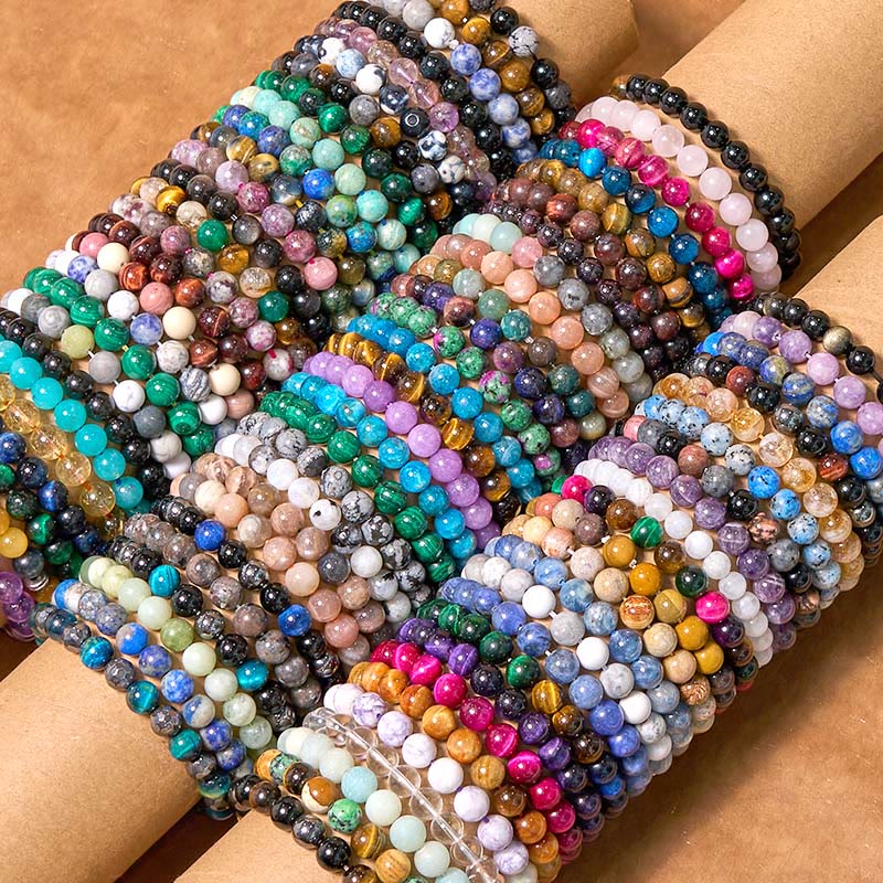 Buddhist Blessing  Stone Various Crystals Malachite Lazurite Hemimorphite Calmness Bracelet