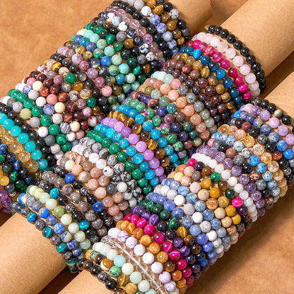 Buddhist Blessing  Stone Various Crystals Malachite Lazurite Hemimorphite Calmness Bracelet