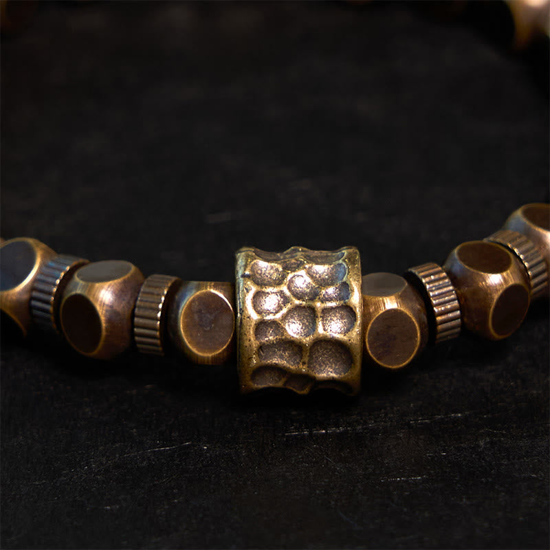 Buddhist Blessing Copper Meteorite Pattern Balance Bracelet