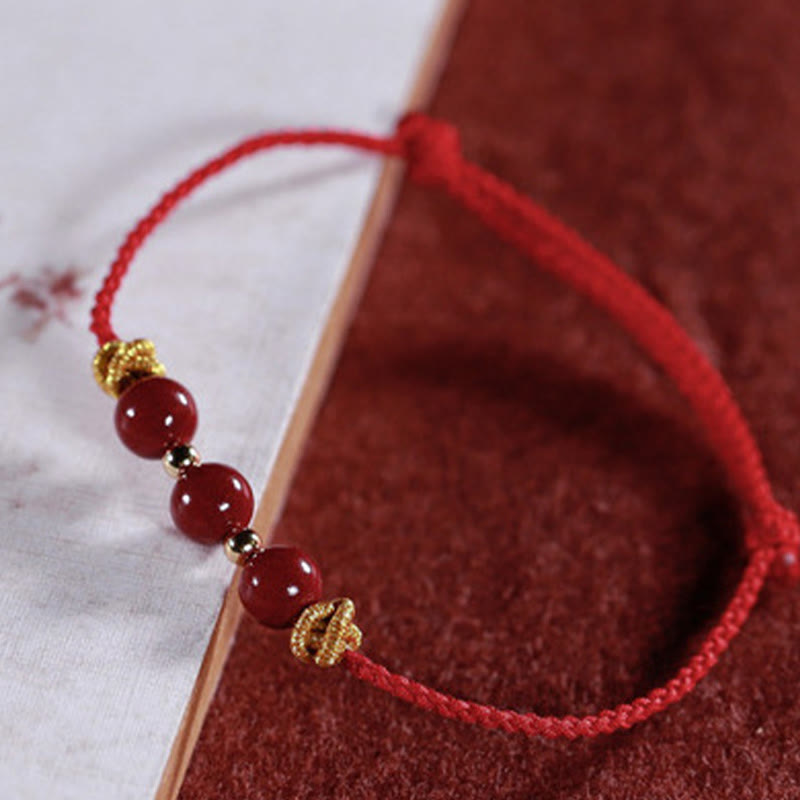 Buddhist Blessing Colorful String Cinnabar Calm Bracelet