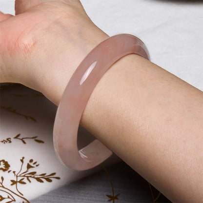 Buddhist Blessing Pink Golden Silk Jade Wealth Luck Bracelet Bangle