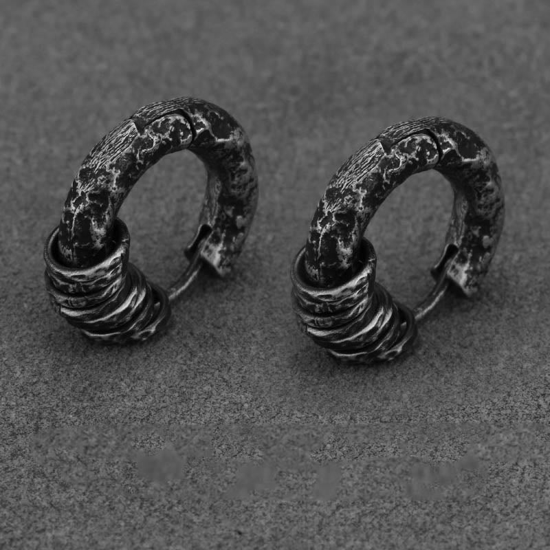 Buddhist Blessing 925 Sterling Silver Hand-hammered Protection Earrings