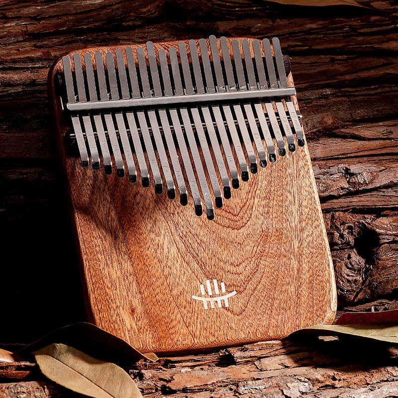 Buddhist Blessing 21 Keys Kalimba Thumb Piano Yellow Sandalwood Retro Portable Finger Piano